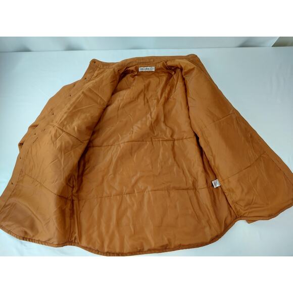 Line of Trade Men's Large Twill Insulated Lined Jacket Shacket Brown Button Up - Picture 10 of 11